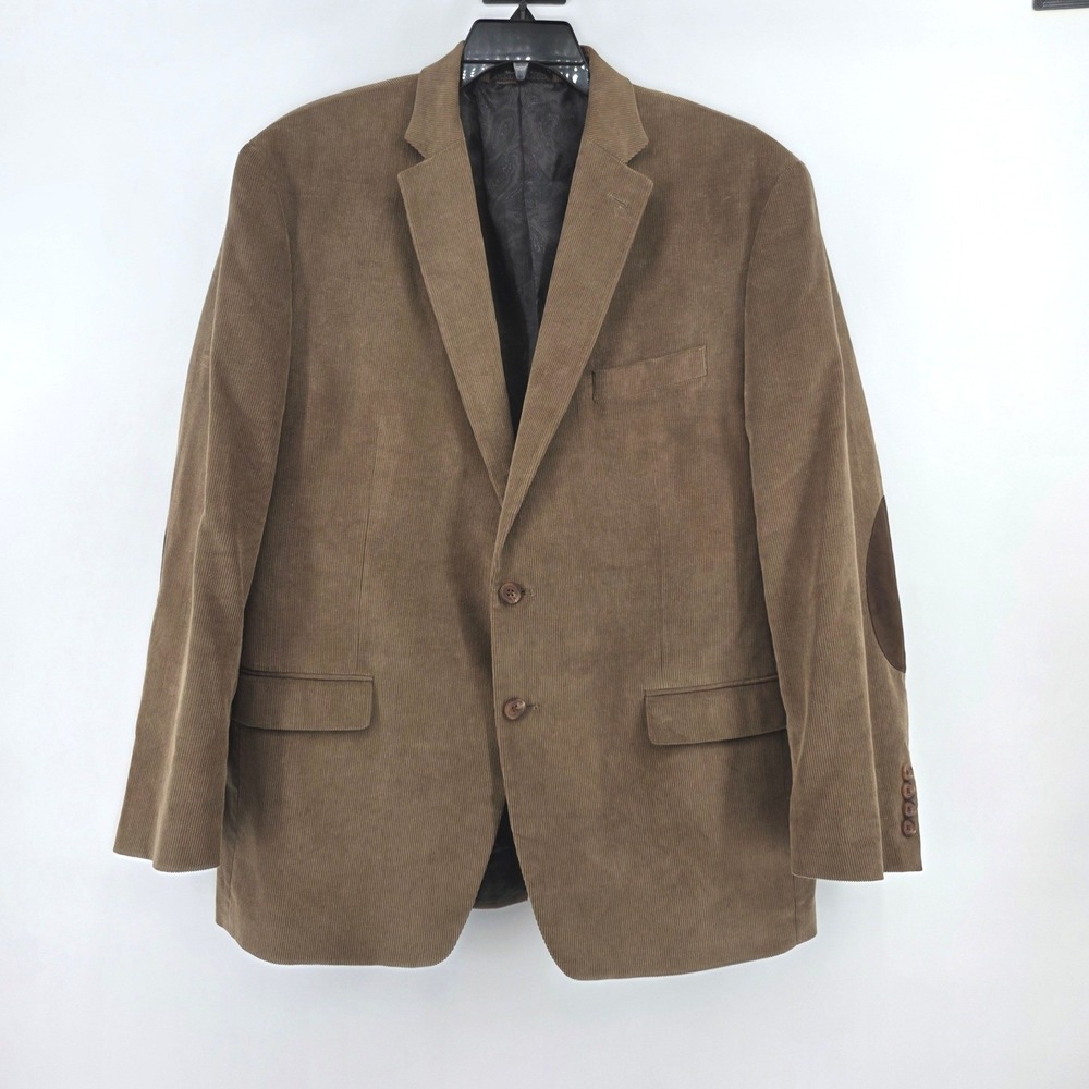 Lauren Ralph Lauren Mens 44R Corduroy Blazer Brown Elbow Patch Sport Coat 44 R
